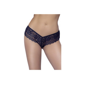 String en dentelle florale noire 